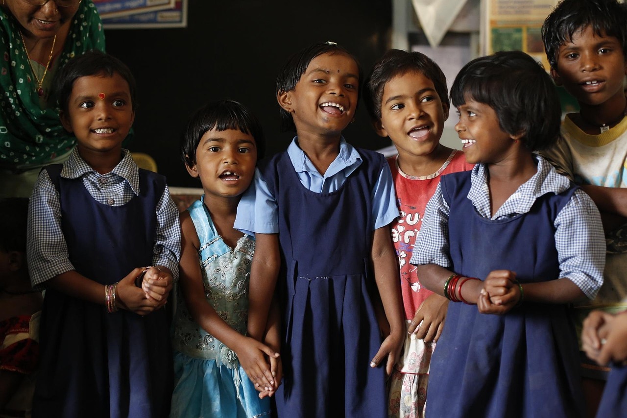 KMR school students together on campus